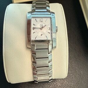 ESQ Swiss Stainless Steel Rectangular Watch - Silver